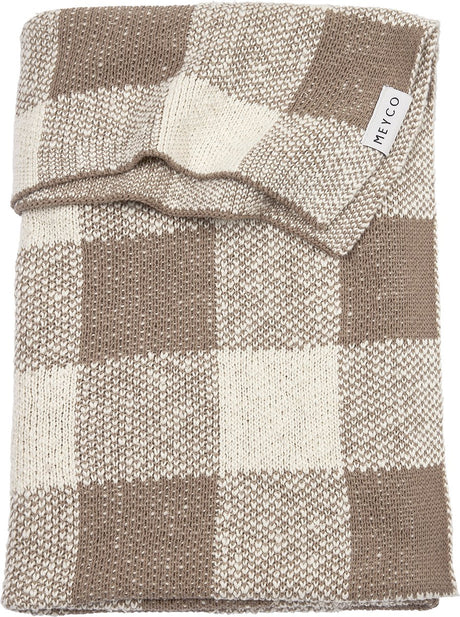 Meyco baby block wiegdeken - dark taupe - 75x100cm - 1.0 tog