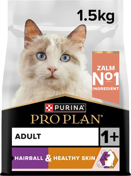 Pro plan adult adult hairball healthy skin rijk aan zalm 1.5 kg