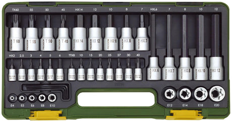 Proxxon steckschlüsselsatz socket wrench set hex + tx ,1 2 +1 4 41tlg