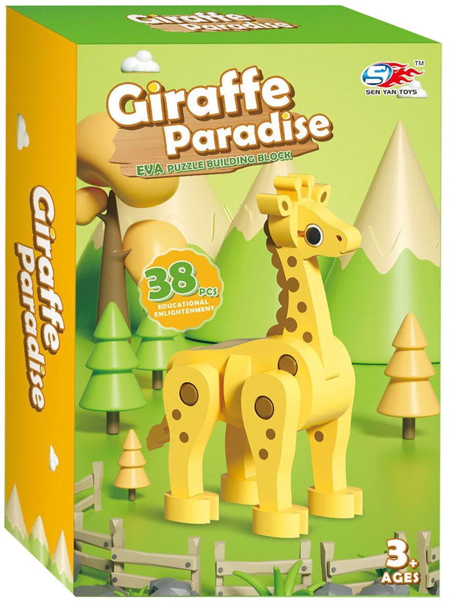 Lobbes speelgoed bv foam bouwset 3d giraffe