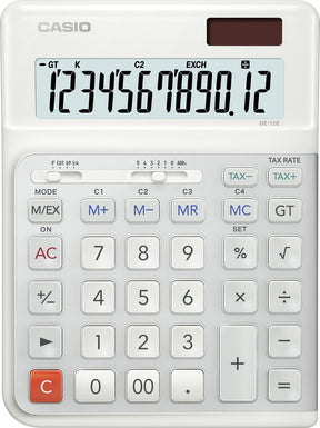 Casio de-12e - ergonomische bureaurekenmachine met innovatief traptoetsenbord voor rechtshandigen