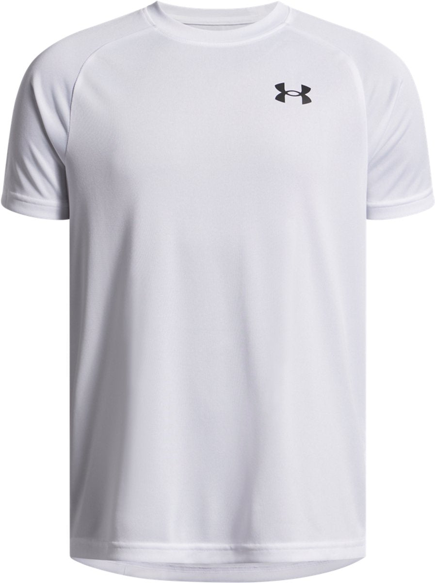 Under armour ua tech 2.0 ss-wht jongens sportshirt - wit - zwart