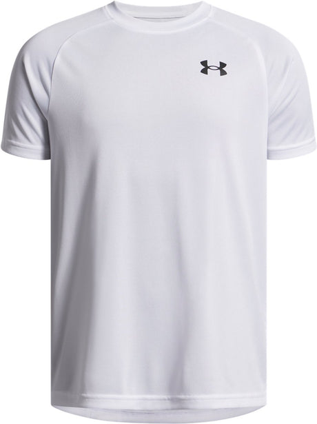 Under armour ua tech 2.0 ss-wht jongens sportshirt - wit - zwart