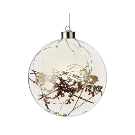 Lumineo led bol met bloemen ø14cm 15led