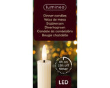 Lumineo dinerkaars led ribbel 24cm creme 2 st.