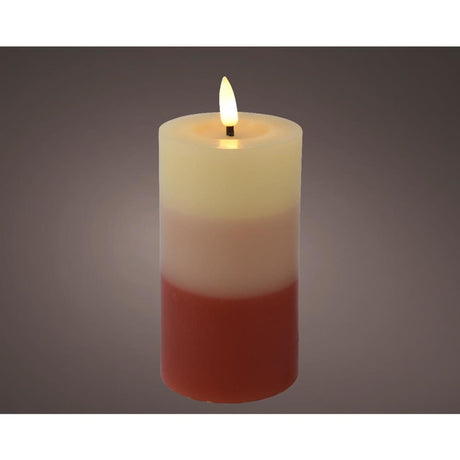 Lumineo led kaars vlamefffect verloop 11cm terra