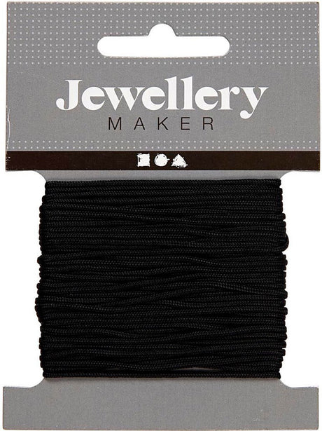 Creativ company macramé koord zwart - stevig katoen koord - diy macramé - handwerk touw - macramé touw voor wanddecoratie - sieraden touw - knutselkoord - dikte 1 mm - 10 m - 1 rol