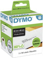 Dymo originele labelwriter adreslabels | 28 mm x 89 mm | 2 rollen met elk 130 labels (260 zelfklevende etiketten) | geschikt voor de labelwriter labelprinters | gemaakt in europa