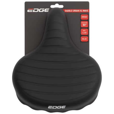 Edge fietszadel urban xl wave - zwart