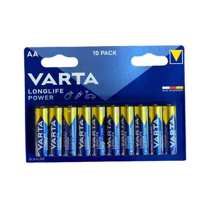 Varta Battery Longlife Alkaline AA Batteries (P10)