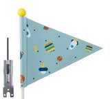 Bandera de seguridad Pexkids Rocket Blue con estampado de cohete