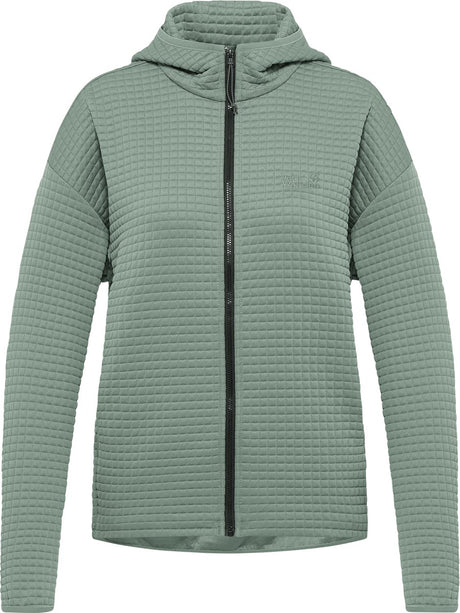 Jack wolfskin mogari hooded fz w dames outdoorjas-green zinnia