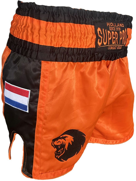 Super pro nations holland kickboks broekje oranje zwart (beschikbaar in verschillende maten) xs