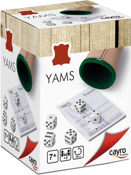 Cayro yam's deluxe - klassiek dobbelspel met leren dobbelbeker - 5 dobbelstenen en scoreblok - vorm de beste combinaties voor de hoogste score - 2-8 spelers - vanaf 7 jaar - collection
