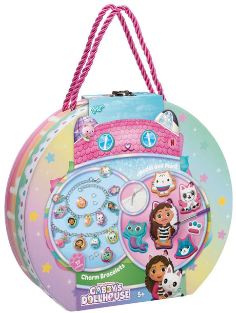 Totum gabby's popppenhuis knutselkoffertje armbandjes maken en gips figuren gieten en beschilderen - gabby's dollhouse creatief speelgoed vanaf 3 jaar