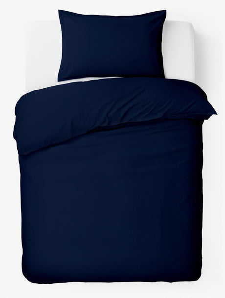 Hush. living hush living - dekbedovertrek percale - 100% katoen - 200tc - extra fris en koel - sterk en slijtvast - 140x220+20cm - 60x70cm kussensloop - met bevestigingslusjes - navy