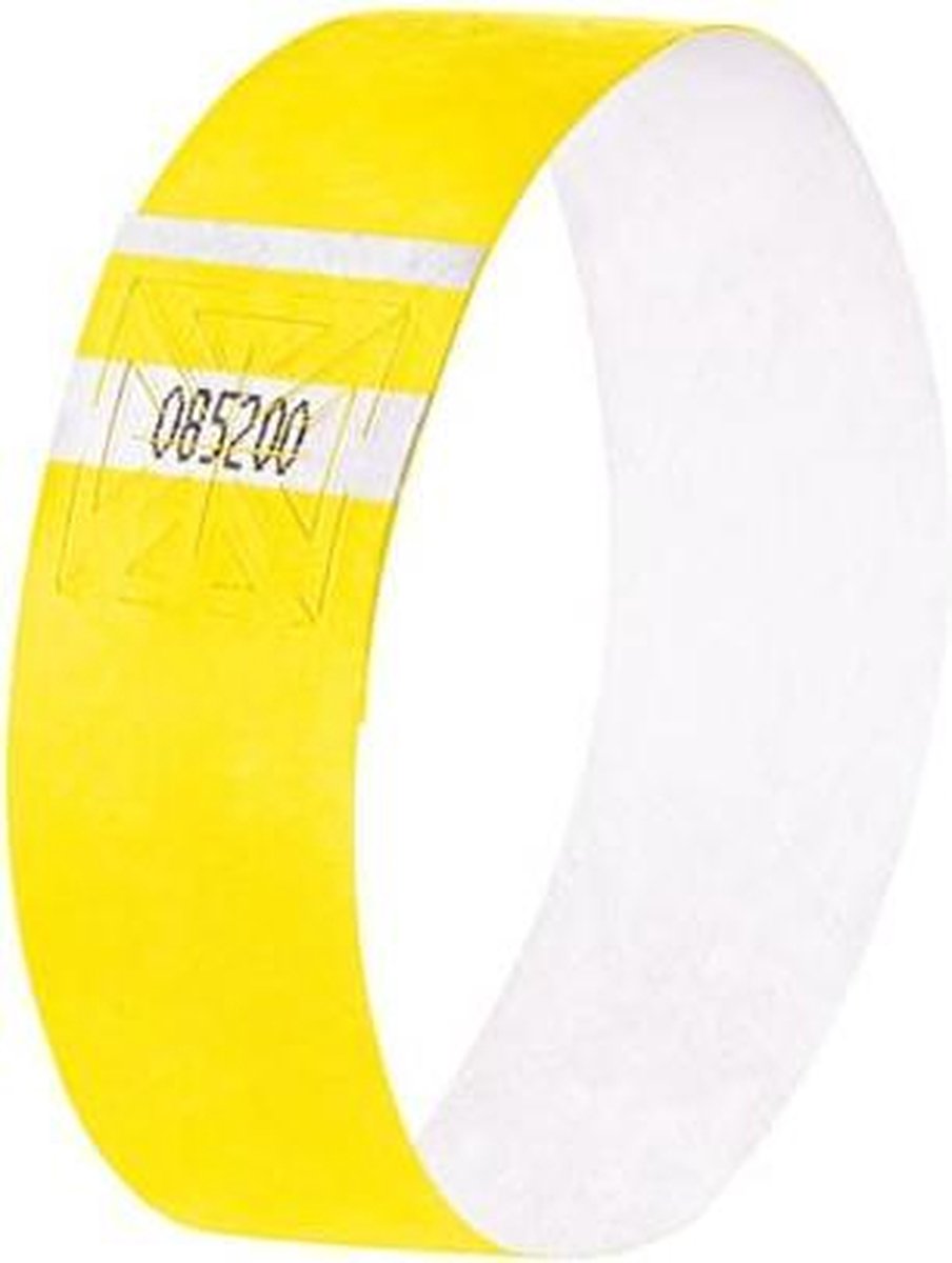 Sigel evenementenbandjes super soft 255x25mm neon geel 520 stuks