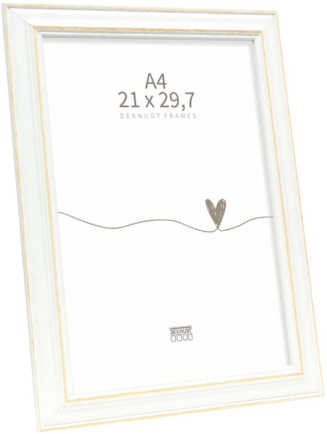 Deknudt frames fotolijst s221h1 - wit met naturel accent - 21x29,7cm