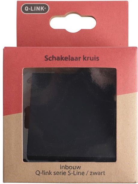 Q-link s-line schakelaar inbouw - kruis - zwart