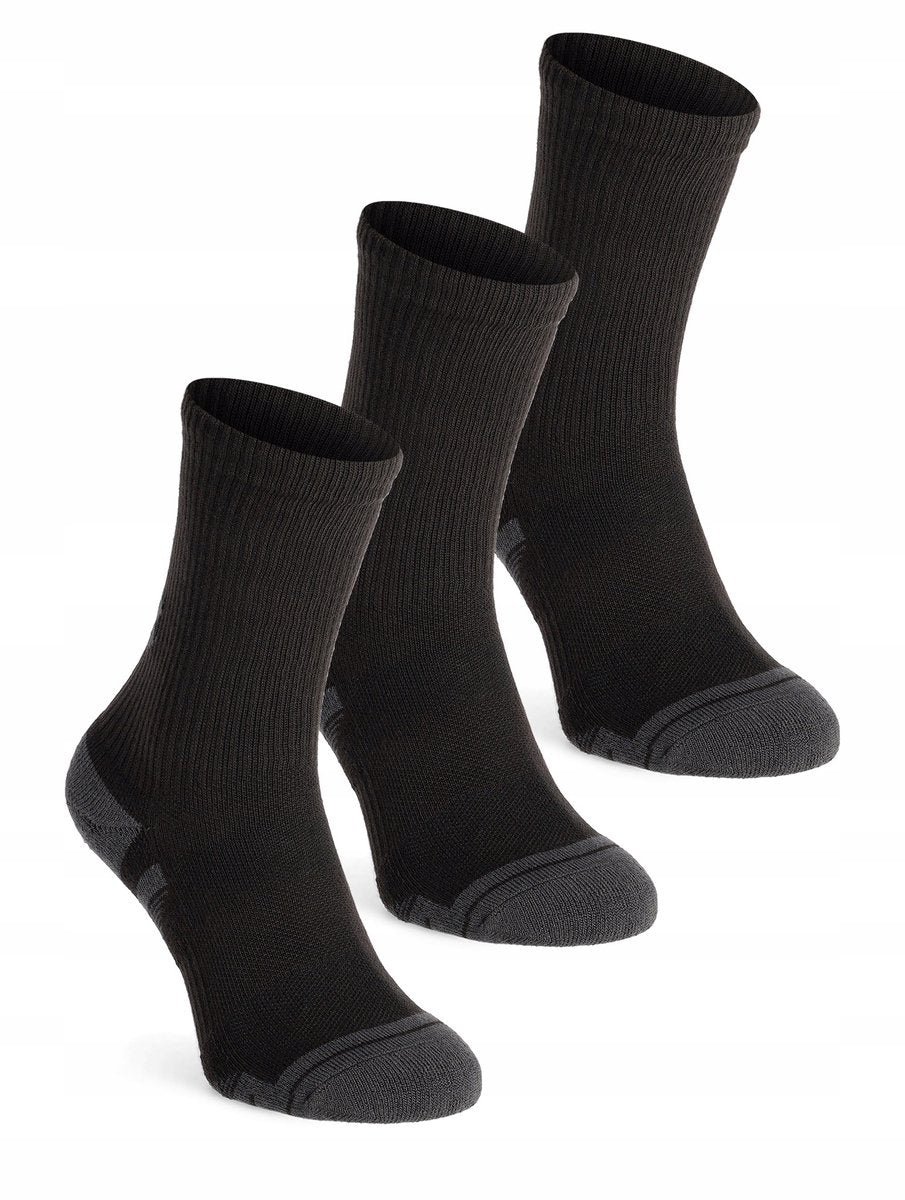 Under armour ua performance tech 3pk crew-blk unisex sportsokken - zwart - jet grijs 43-47