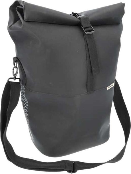Newlooxs new looxs nyborg single - fietstas enkel - afneembare schoudertas - 13 inch laptopvak - waterdicht polyester - 17 liter - zwart