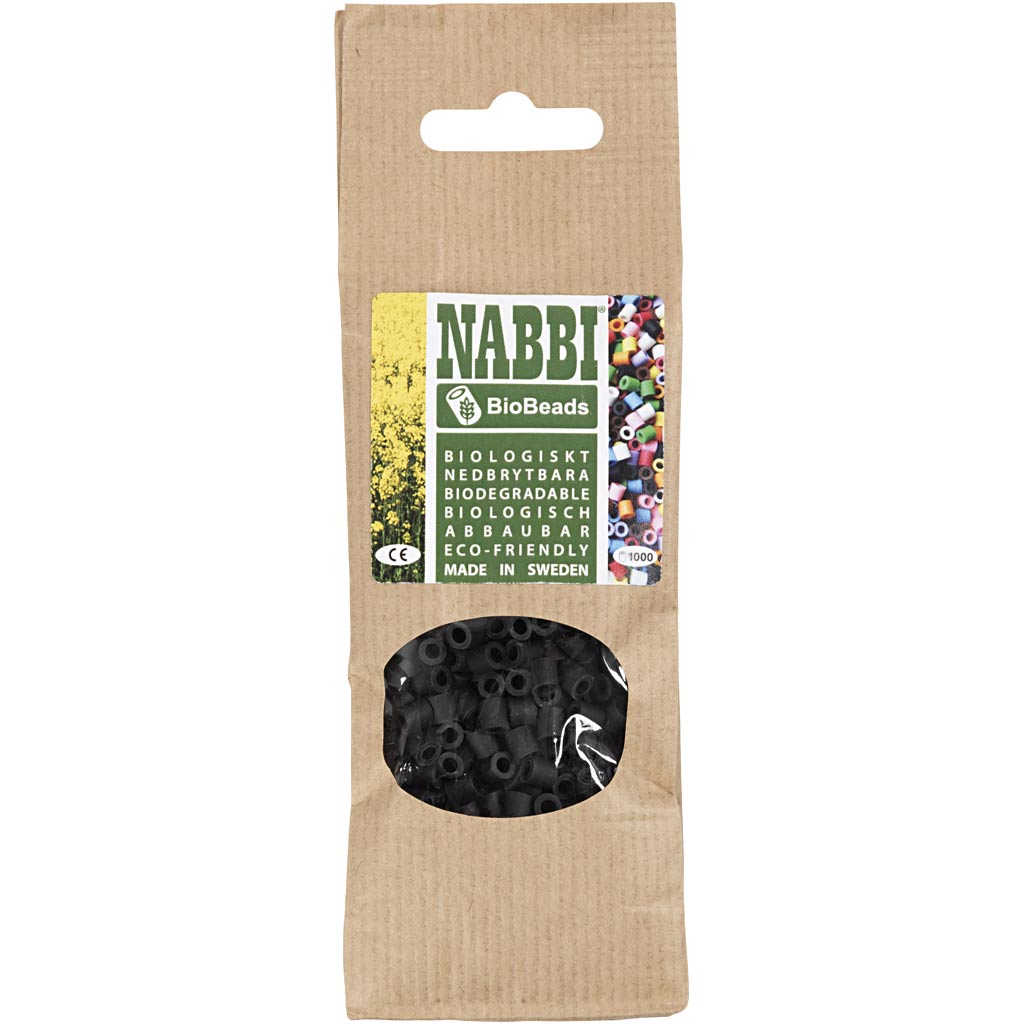 Creativ company http: www.cchobby.nl biobeads-van-nabbi-afm-5x5-mm-gatgrootte-2-5-mm-medium-zwart-1000-stuk-1-doos