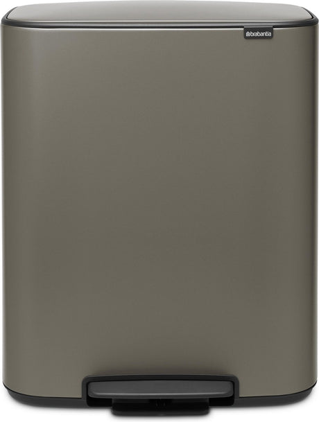 Brabantia bo prullenbak - 60 liter - 1 vak - platinum