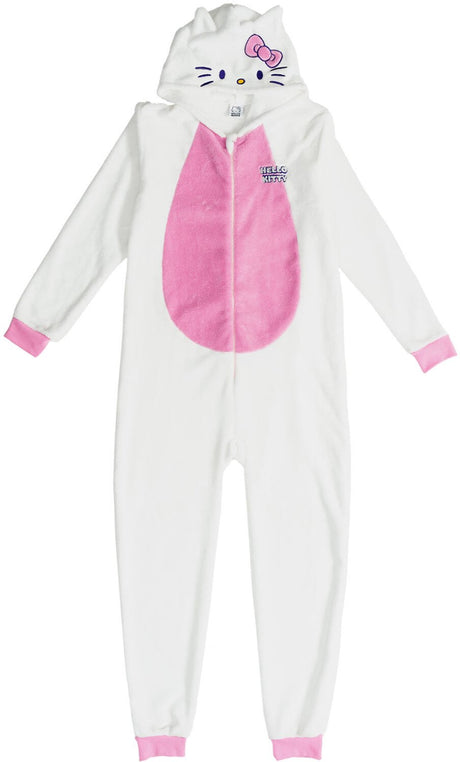 Hello kitty riethmüller - fleece onesie kostuum volwassene – officiële licentie - maat l