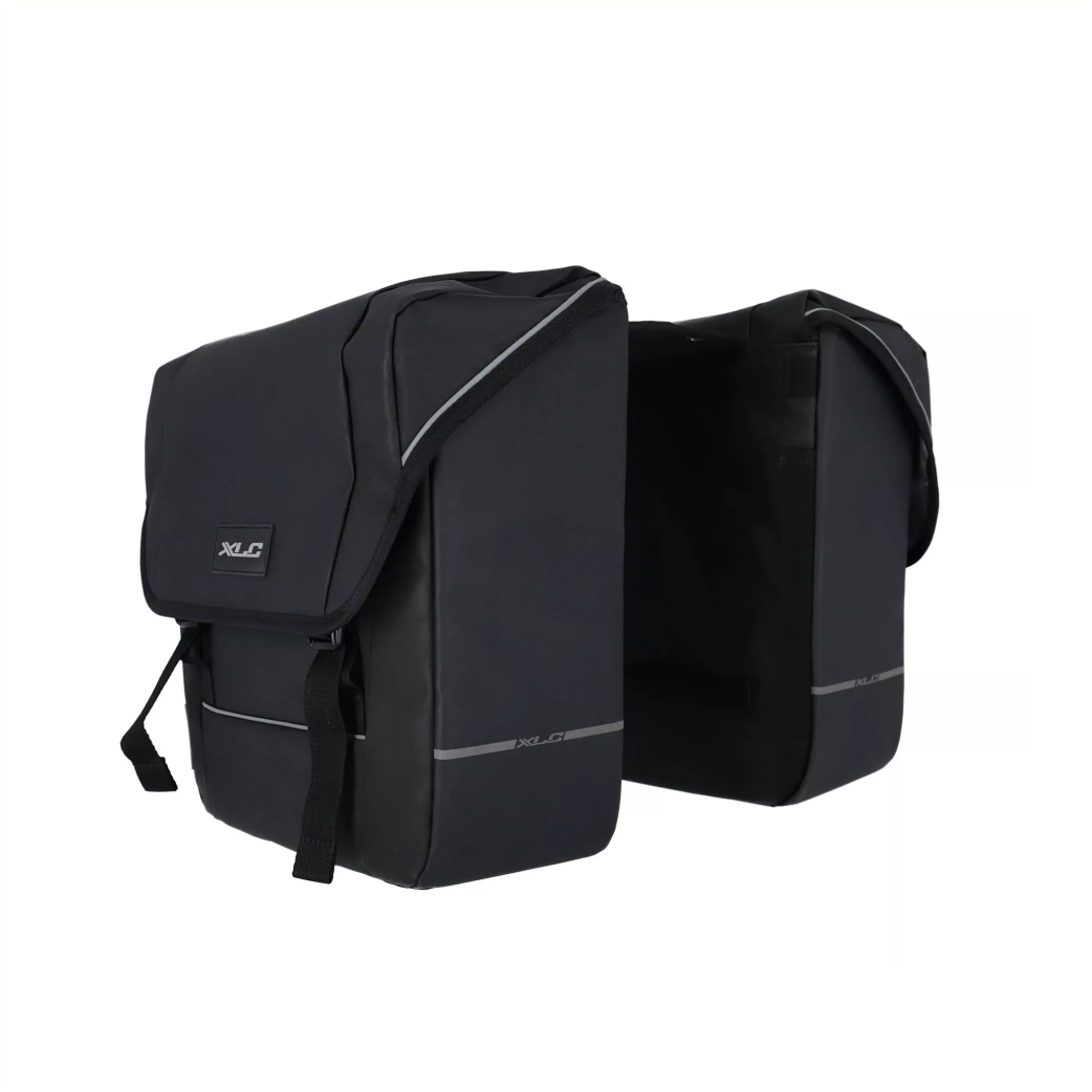 XLC 5: 1 bolsa de bicicleta doble, contenido de 35L, negro. 35x30x12cm