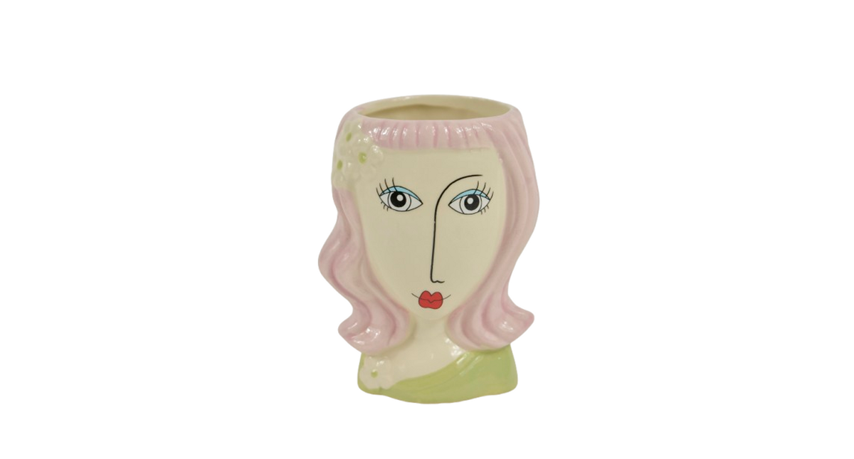 Lady pot ceramic d9x12h pink