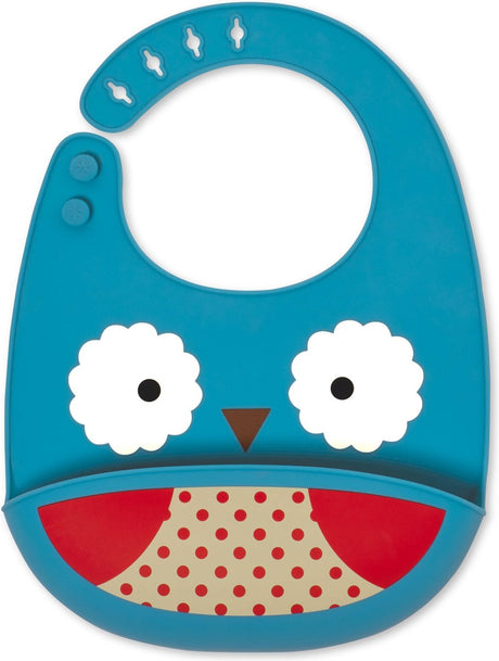 Skip hop zoo fold go siliconen slabbetje - owl