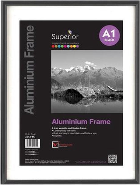 Seco fotolijst a1 - 59.4 x 84cm - zwart geborsteld aluminium - 11mm frame