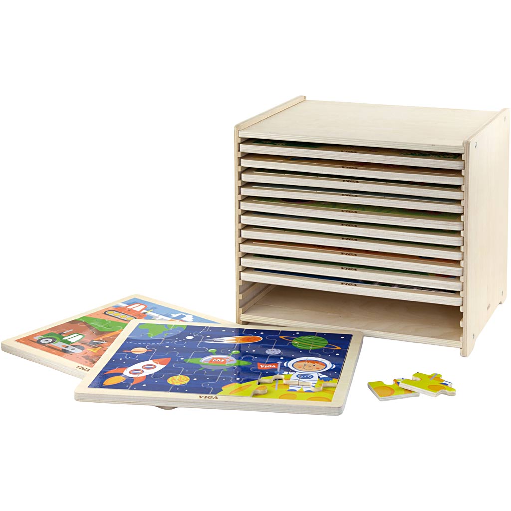 Http: www.cchobby.nl viga-puzzelrek-met-12-puzzels-h-275-l-315-mm-b-235-mm-afm-31x27x23-cm-12x24-delen-12-onderdelen-1-set