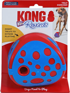 Kong rewards wally - hondenspeelgoed - ø12.5 cm rood blauw m l one size