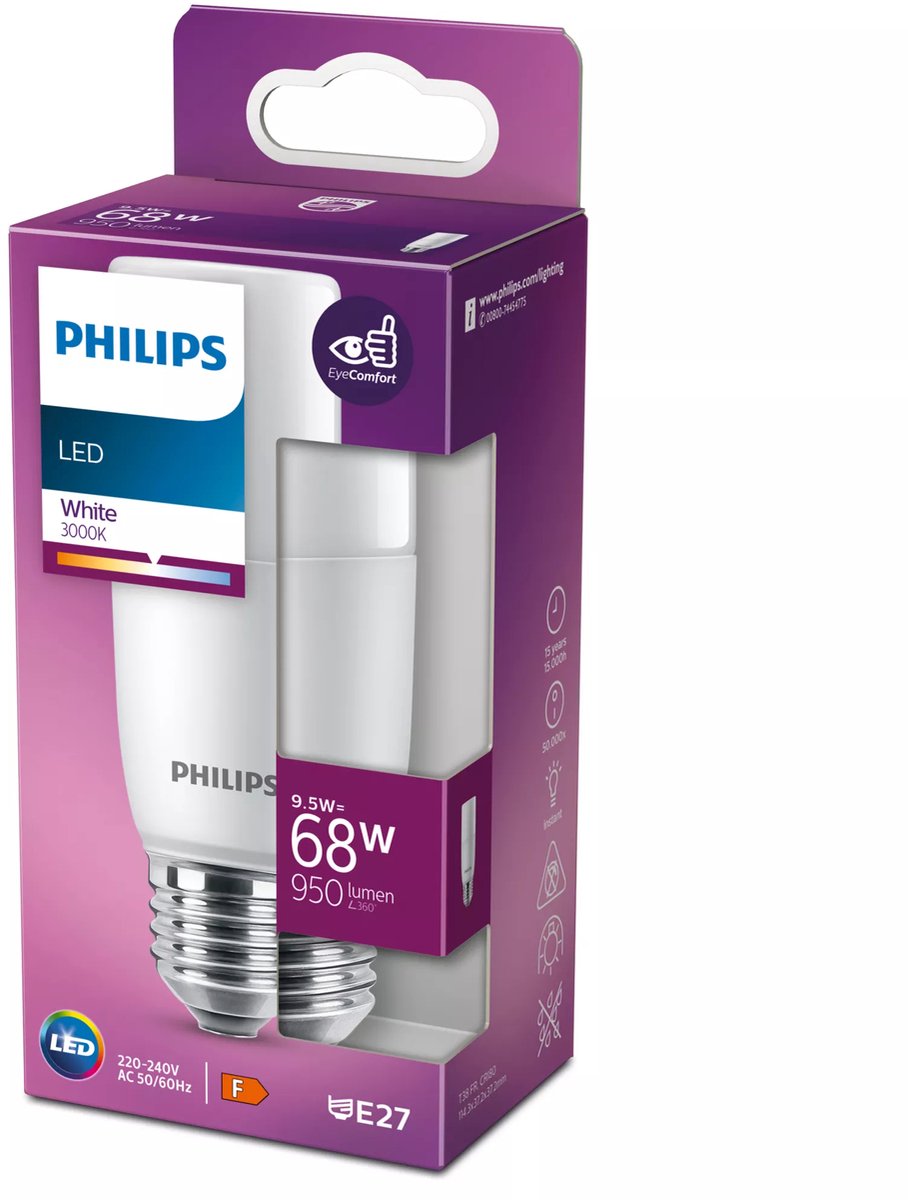 Philips led staaf mat - 68 w - e27 - wit licht