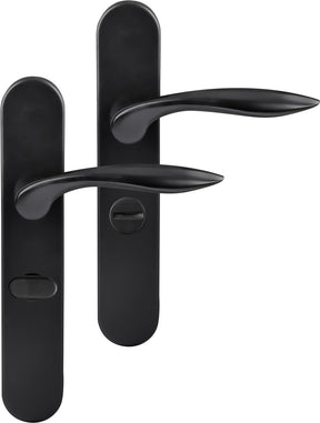 Differnz | groningen deurkruk | ovaal schild | wc 63 mm | zwart