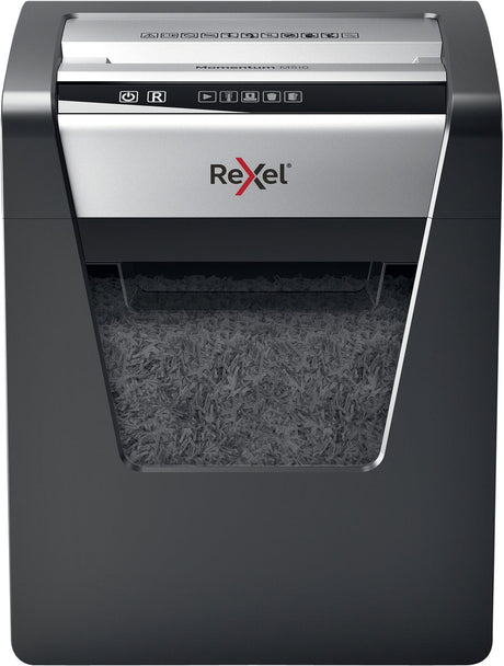 Rexel momentum m510 papierversnipperaar - p5 microsnippers - tot 10 vel - 23l - zwart