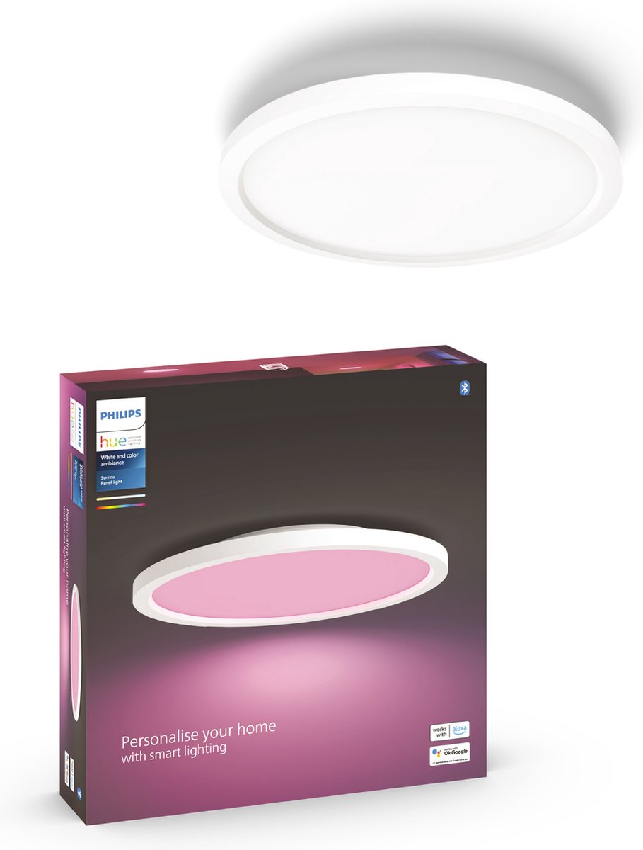Philips hue surimu paneellamp – wit en gekleurd licht – wit – rond