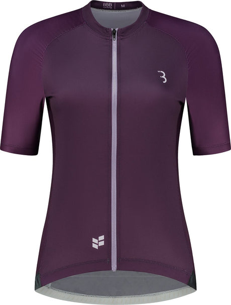 Bbb cycling donnafit r - duurzaam fietsshirt dames korte mouw - 15-25 °c - ademend mtb en wielrenshirt - 3 achterzakken - paars