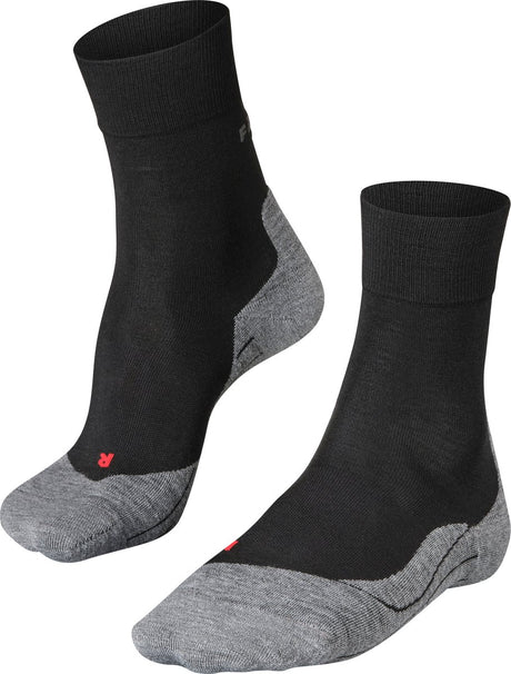 Falke ru4 wool anti-blaar wol functioneel materiaal hardloopsokken heren zwart - maat 39-41
