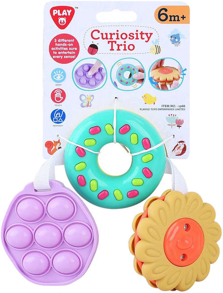 Playgo sensorisch speelgoed bloem en donut en pop-it - 3dlg.