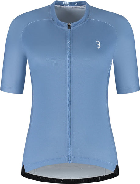 Bbb cycling donnafit r - duurzaam fietsshirt dames korte mouw - 15-25 °c - ademend mtb en wielrenshirt - 3 achterzakken - blauw