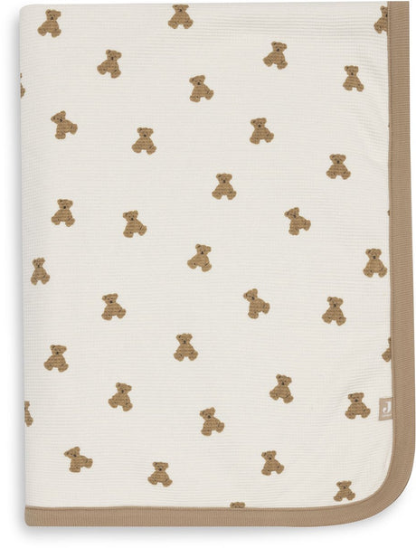 Jollein deken ledikant 100x150cm mini teddy bear little waffle fluff