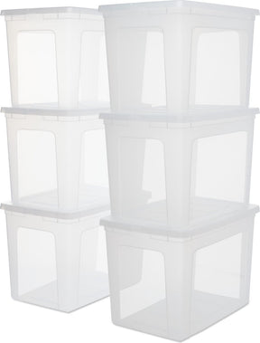 Iris clearbox opbergbox - 70l - kunststof - transparant - set van 6