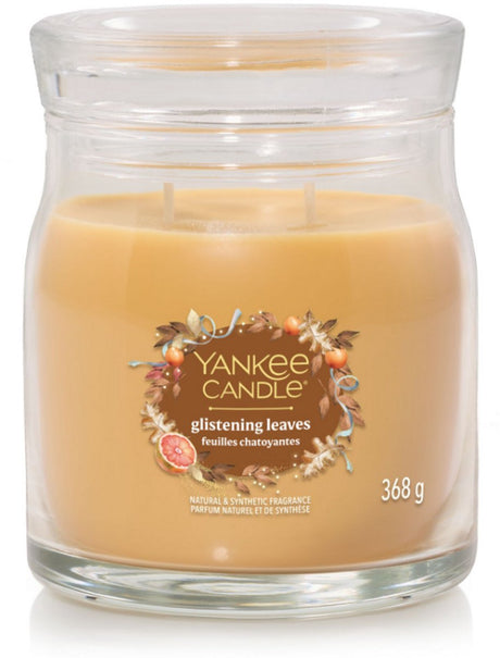 Yankee candle - glistening leaves medium geurkaars - 50 branduren - 2 lonten