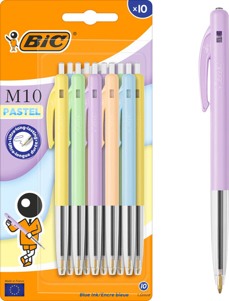 Bic - balpen - m10 pastel - 10 stuks - blauwe inkt