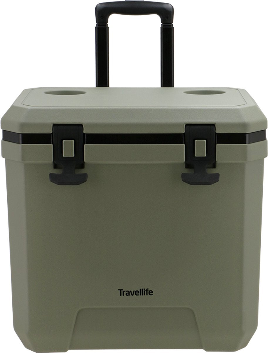 Travellife magnus koelbox 36l groen met wielen - houdt 48 uur koel - geschikt voor 1,5l flessen - robuust en hoogwaardig