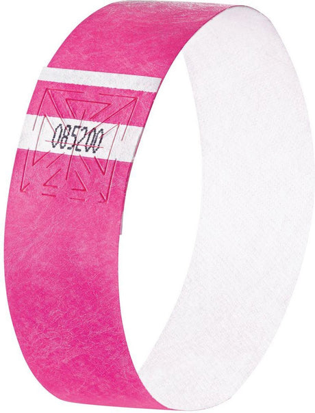 Sigel evenementenbandjes super soft 255x25mm neon roze 120 stuks