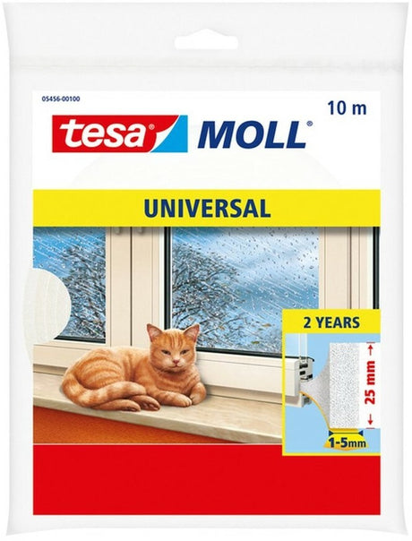 Tesa 1x zelfklevende tochtstrip - wit - 10 mtr x 25mm x 6mm