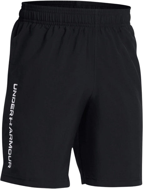 Under armour ua tech woven wordmark short-blk jongens sportbroek - zwart - wit 128